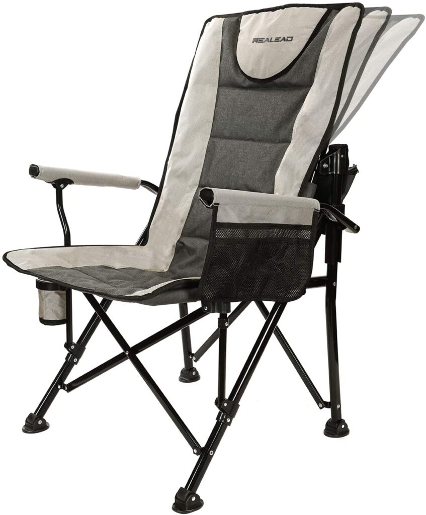 Realead Adjustable Giant Folding Chair High Back Camp Chair